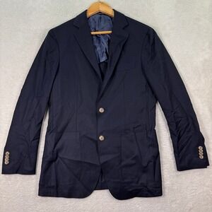 Suitsupply E. Thomas Mens 36R Havana Blazer Sport Coat Pure Wool Navy Preppy EUC